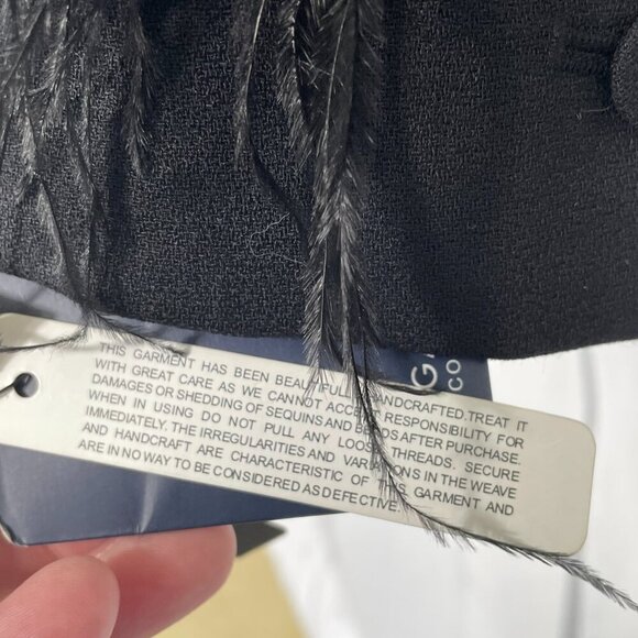 NWT Magaschoni Designer Runway Feather Sequin Cropped Evening Statement Blazer 4 - Picture 16 of 16